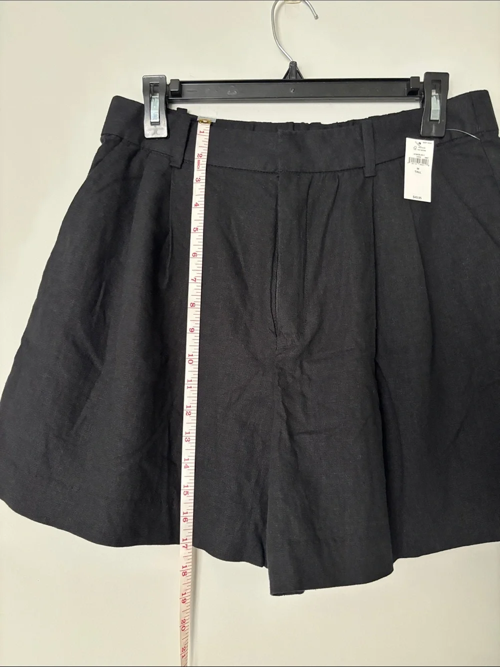 GAP Black High-Waist Linen-Blend Shorts